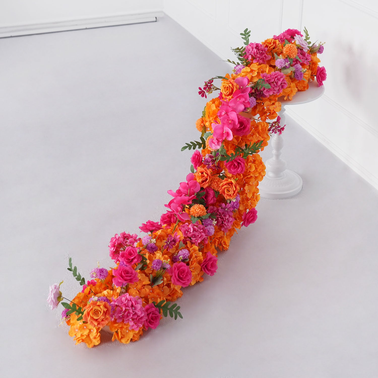 Uflower Artificial Flower Row Sofa Table Runner Floor Flower Arrangement